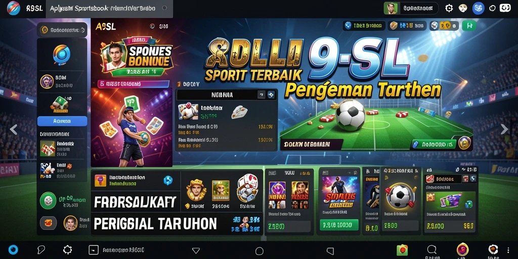 Tangkapan layar utama menunjukkan antarmuka taruhan Sportsbook yang menarik.