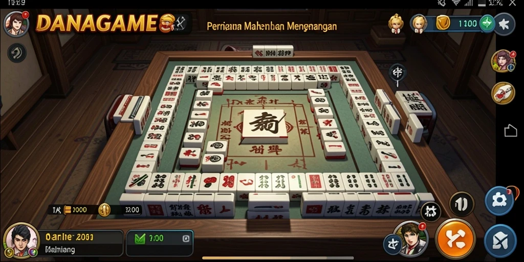 Screenshot gameplay <strong>DANAGAME</strong> yang menampilkan pengalaman Mahjong yang menarik.