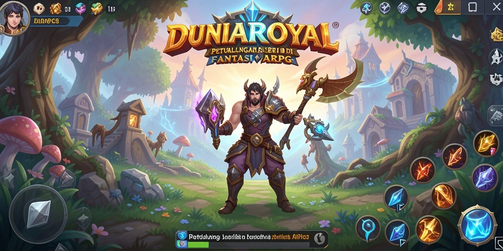 Gameplay <strong>DUNIAROYAL</strong> yang seru dan mendebarkan saat bertarung melawan monster.
