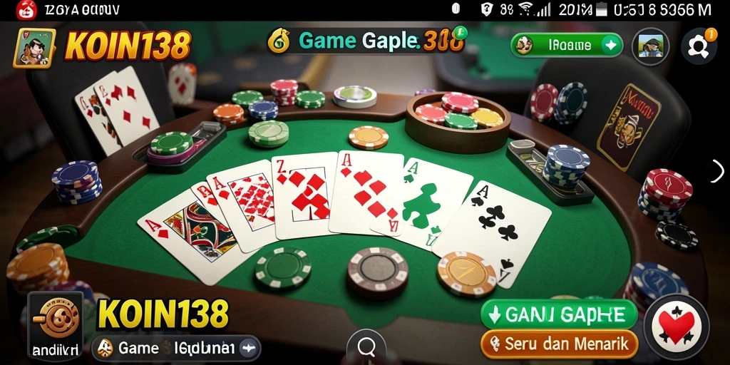 Gameplay seru KOIN138 yang menampilkan pertandingan Gaple.
