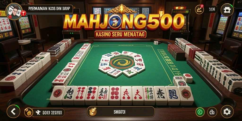 Screenshot permainan MAHJONG500 yang menampilkan gameplay Kasino yang menarik.