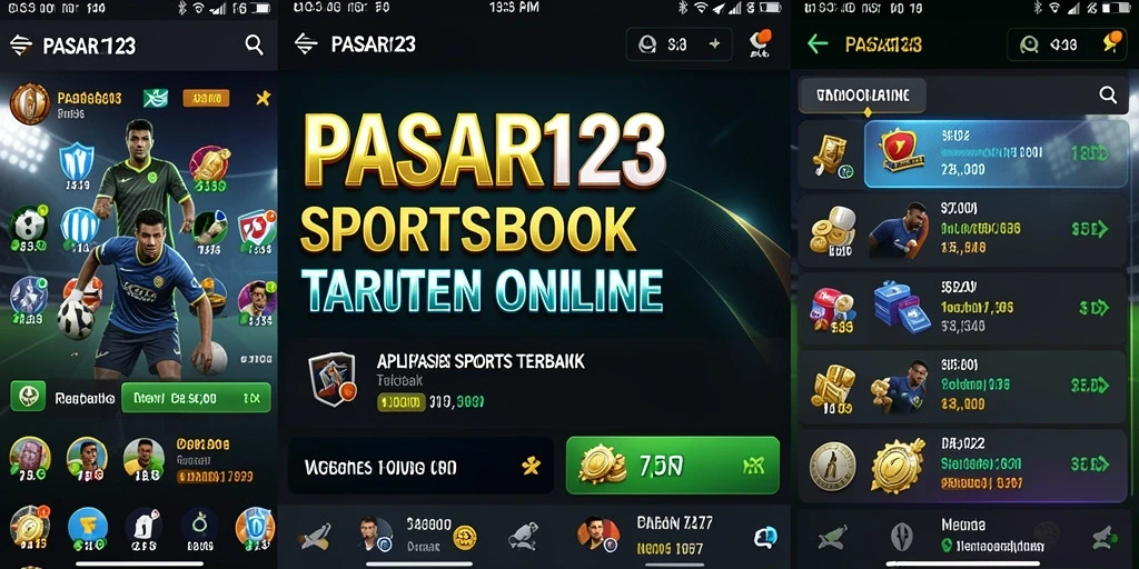 Tampilan menarik dari aplikasi PASAR123 dengan fitur taruhan olahraga.