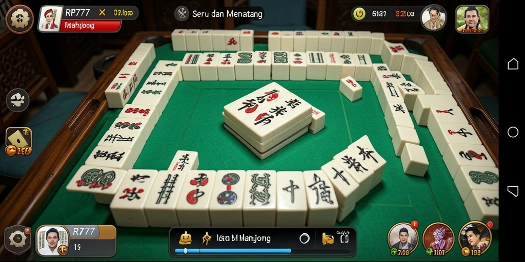 Screenshot RR777 menampilkan permainan Mahjong yang seru dan menantang.