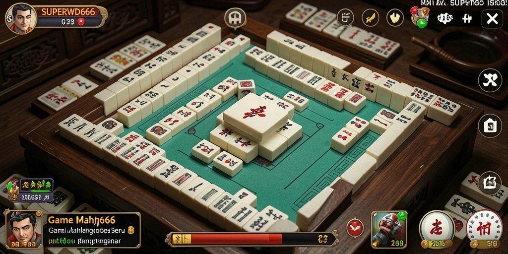Tampilan gameplay SERU dari SUPERWD666 di Mahjong.