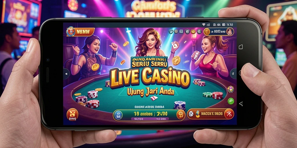 Tampilan gameplay Live Casino yang menarik dan interaktif di T6.